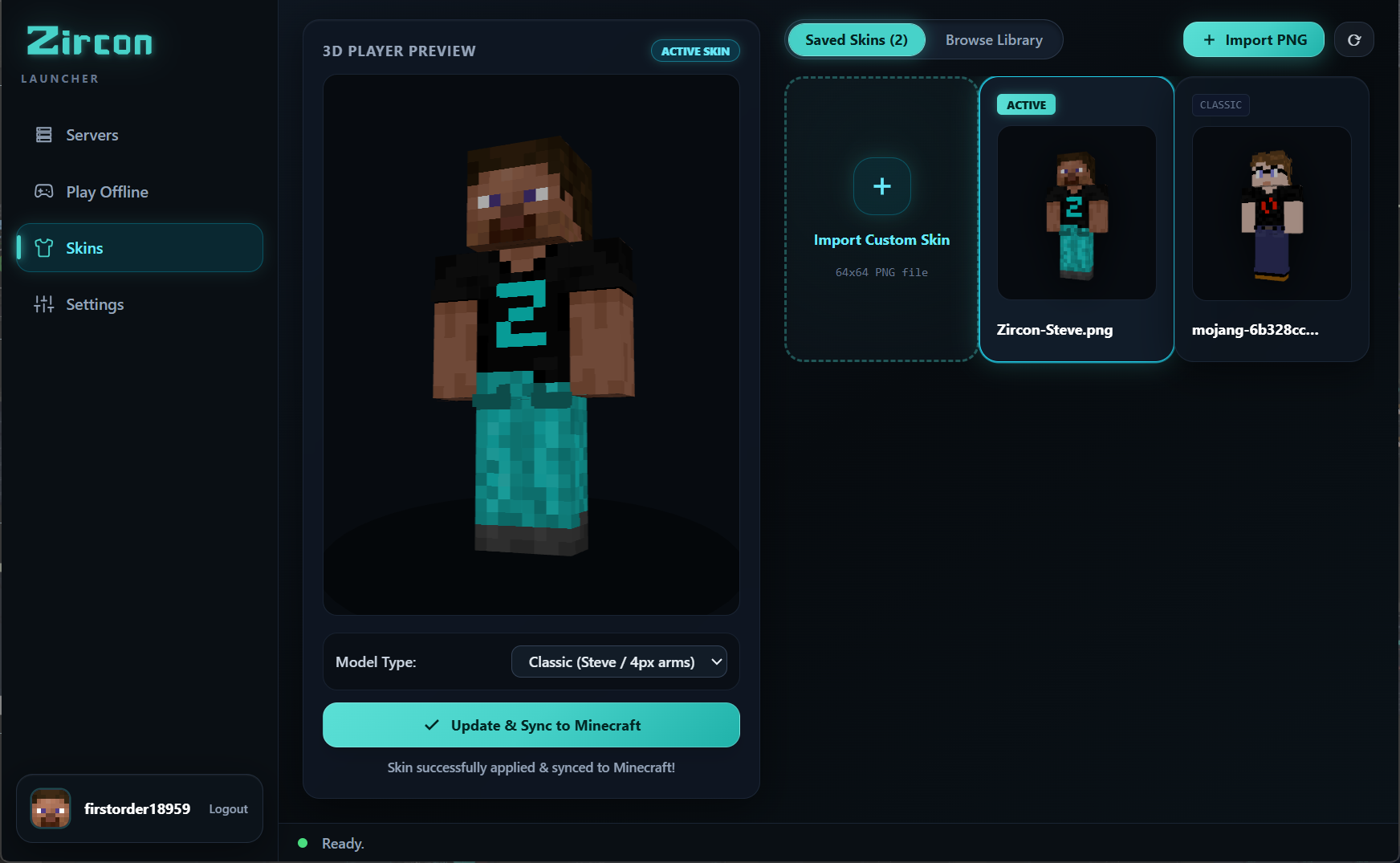 Saved Skin Selector & 3D Studio